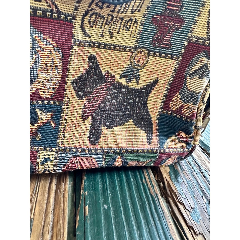 Vintage Amazon Tapestry Duffle Bag Dog Pattern Scottish Terrier Travel Bag Small - Picture 3 of 11